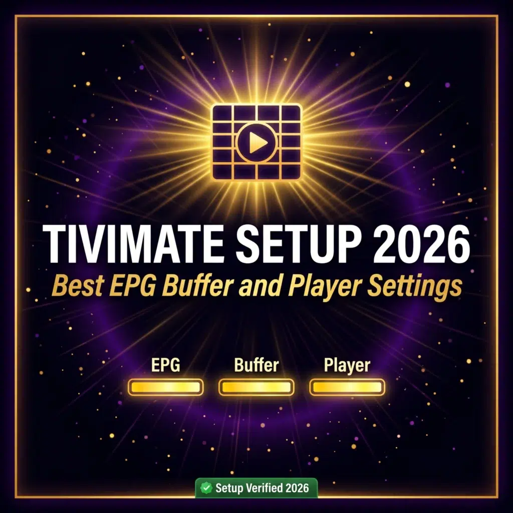 TiviMate setup 2026 best EPG buffer and player settings configured