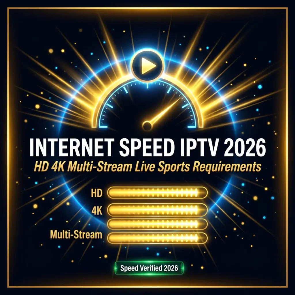 internet speed IPTV 2026 HD 4K multi-stream live sports requirements