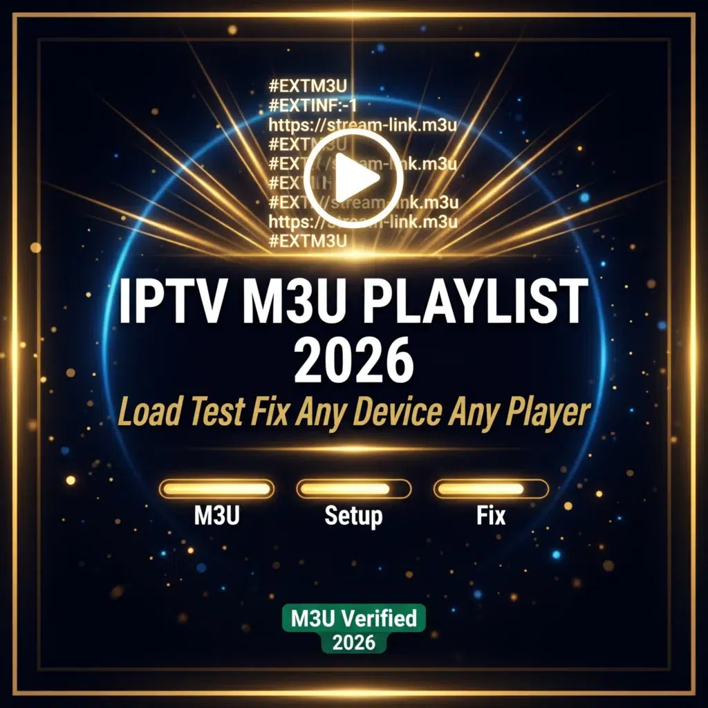 IPTV M3U playlist 2026 load test fix any device any player