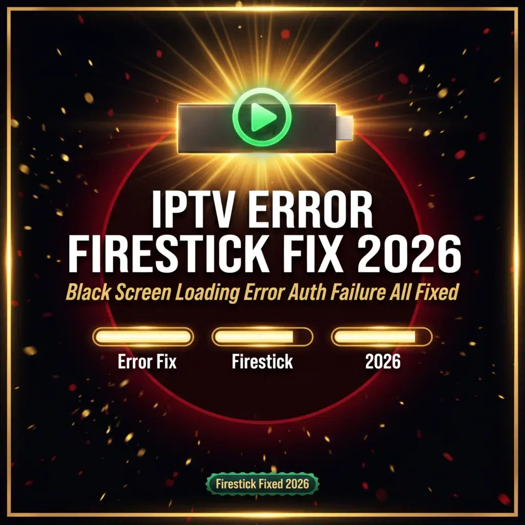 IPTV error Firestick fix 2026 black screen loading error auth failure all fixed
