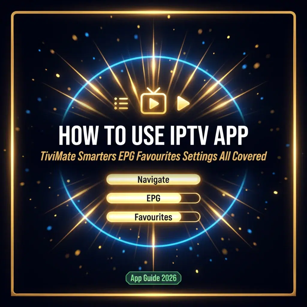 how to use IPTV app 2026 TiviMate Smarters EPG favourites settings all covered